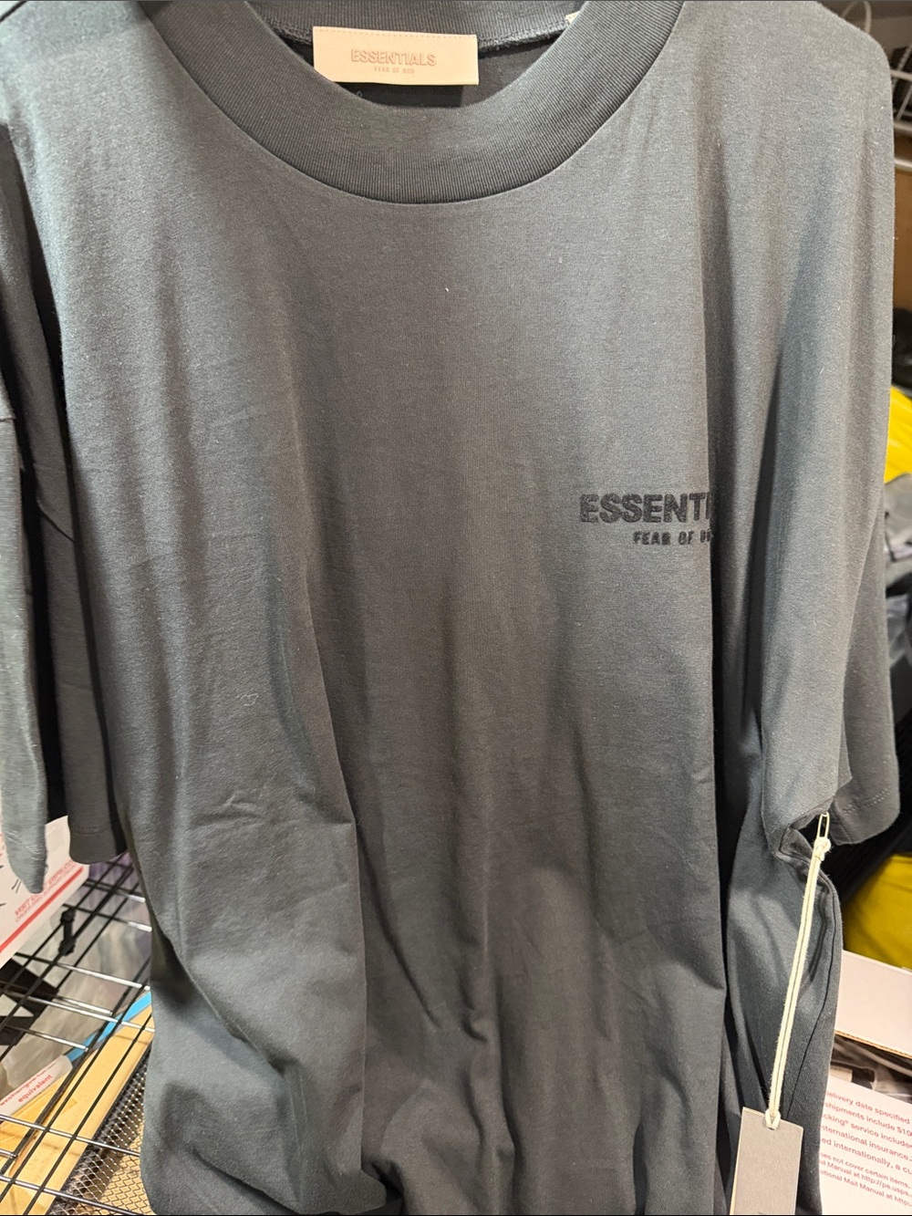 Essentials Black Logo Crewneck T-Shirt xl